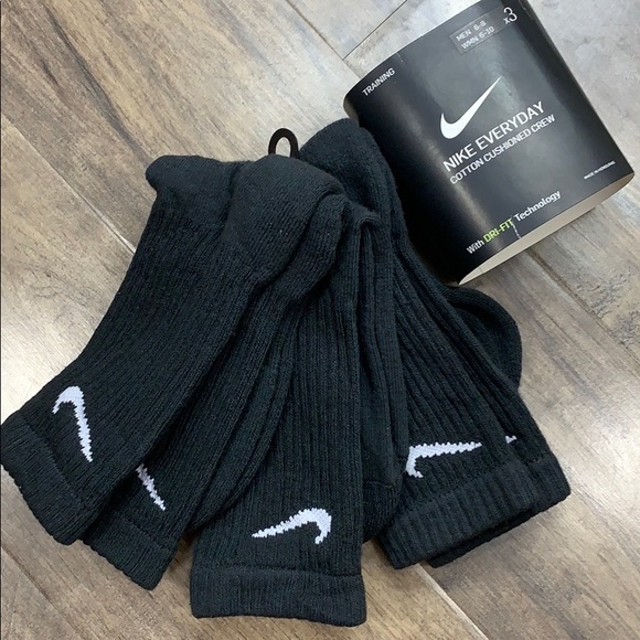 NIKE EVERYDAY COTTON CUSHIONED CREW wmns SOCKS 3 pairs socks set - Picture 13 of 16